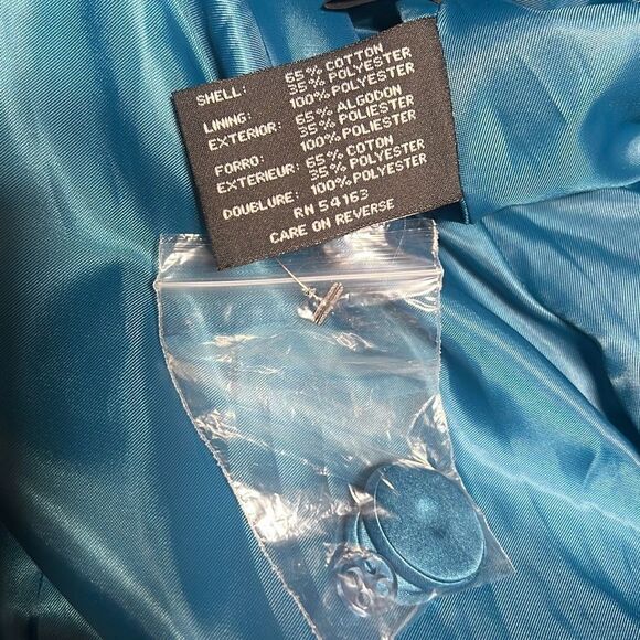 Nine West NWT Vibe Blue Silky Trench Coat Size Large - Picture 6 of 6